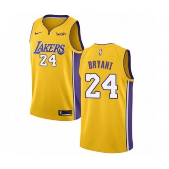 Youth Los Angeles Lakers 24 Kobe Bryant Swingman Gold Home Basketball Jersey - Icon Edition