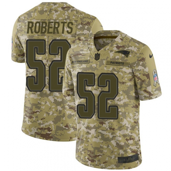 Men's Nike New England Patriots 52 Elandon Roberts Limited Camo 2018 Salute to Service NFL Jersey