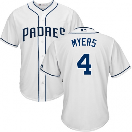 Men's Majestic San Diego Padres 4 Wil Myers Replica White Home Cool Base MLB Jersey