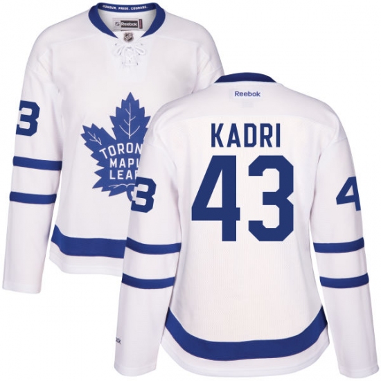 Women's Reebok Toronto Maple Leafs 43 Nazem Kadri Authentic White Away NHL Jersey