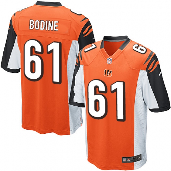 Men's Nike Cincinnati Bengals 61 Russell Bodine Game Orange Alternate NFL Jersey