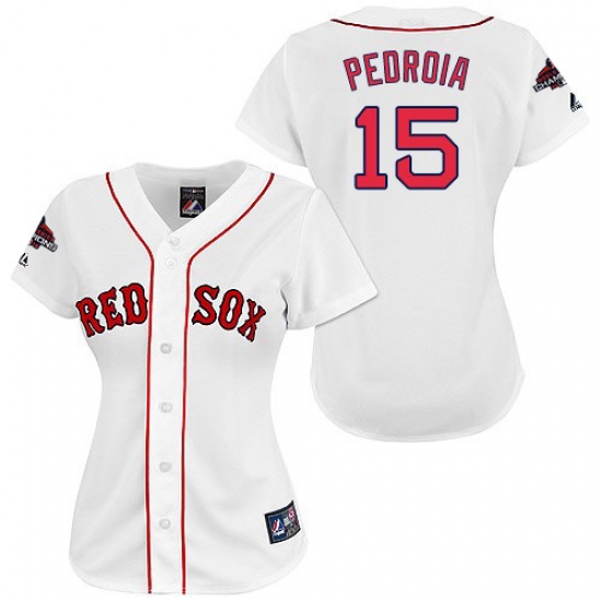 Women's Majestic Boston Red Sox 16 Andrew Benintendi Authentic Red Alternate Home 2018 World Series Champions MLB Jersey