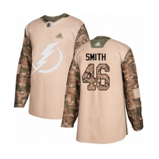 Youth Tampa Bay Lightning 46 Gemel Smith Authentic Camo Veterans Day Practice Hockey Jersey