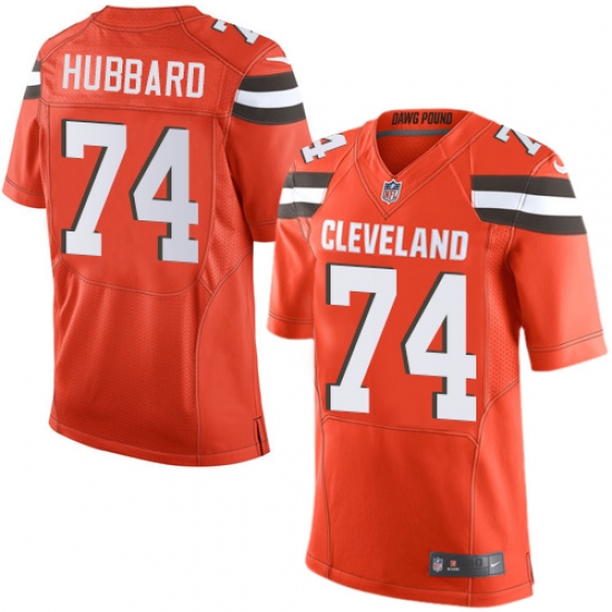 Men's Nike Cleveland Browns 74 Chris Hubbard Elite Orange Alternate NFL Jersey