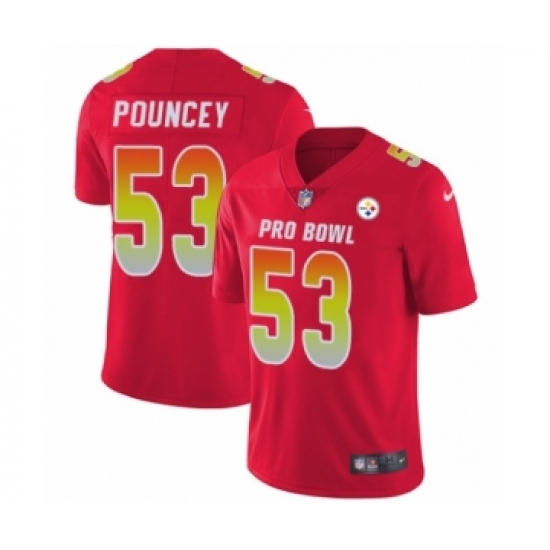 Men's Nike Pittsburgh Steelers 53 Maurkice Pouncey Limited Red AFC 2019 Pro Bowl NFL Jersey
