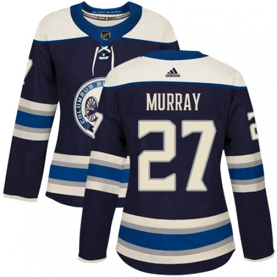 Women's Adidas Columbus Blue Jackets 27 Ryan Murray Authentic Navy Blue Alternate NHL Jersey