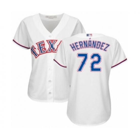 Women's Texas Rangers 72 Jonathan Hernandez Authentic White Home Cool Base Baseball Player Jersey