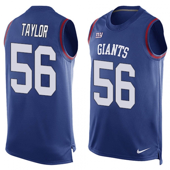 Men's Nike New York Giants 56 Lawrence Taylor Limited Royal Blue Player Name & Number Tank Top NFL Jersey