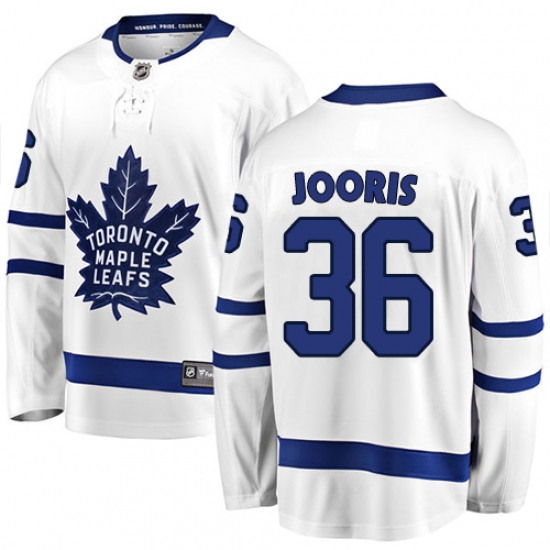 Youth Toronto Maple Leafs 36 Josh Jooris Authentic White Away Fanatics Branded Breakaway NHL Jersey