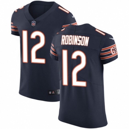 Men's Nike Chicago Bears 12 Allen Robinson Navy Blue Team Color Vapor Untouchable Elite Player NFL Jersey