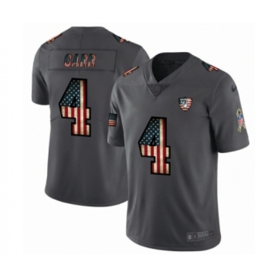 Men's Oakland Raiders 4 Derek Carr Limited Black USA Flag 2019 Salute To Service Football Jersey