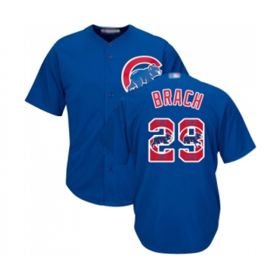 Men's Chicago Cubs 29 Brad Brach Authentic Royal Blue Team Logo Fashion Cool Base Baseball Jersey