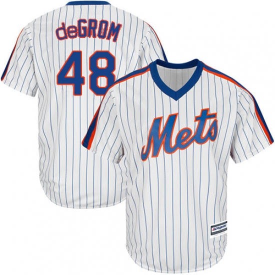 Men's Majestic New York Mets 48 Jacob deGrom Replica White Alternate Cool Base MLB Jersey