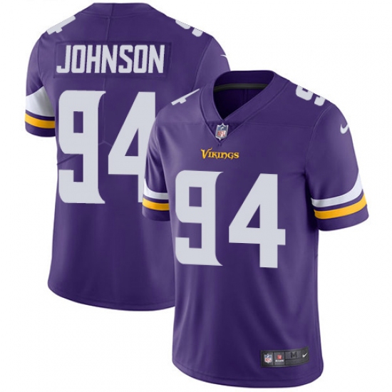Men's Nike Minnesota Vikings 94 Jaleel Johnson Purple Team Color Vapor Untouchable Limited Player NFL Jersey