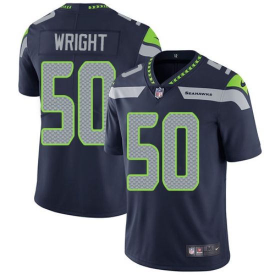 Men's Nike Seattle Seahawks 50 K.J. Wright Steel Blue Team Color Vapor Untouchable Limited Player NFL Jersey