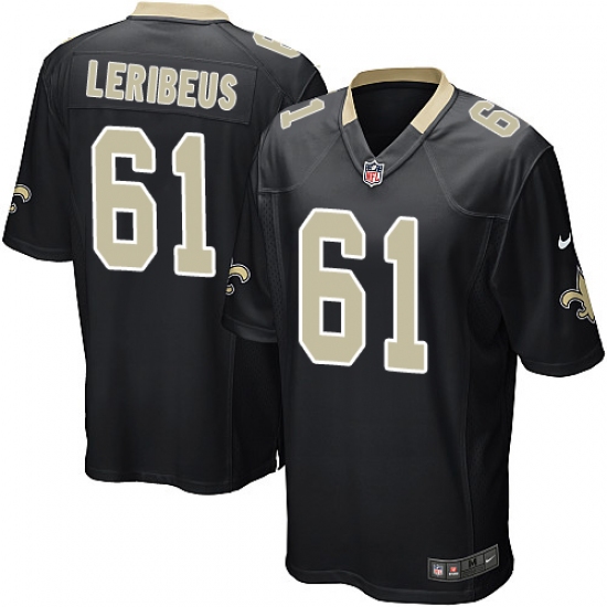 Men's Nike New Orleans Saints 61 Josh LeRibeus Game Black Team Color NFL Jersey