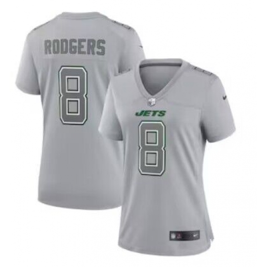 Women's New York Jets 8 Aaron Rodgers Gray 2023 Vapor Untouchable Stitched Nike Limited Jersey
