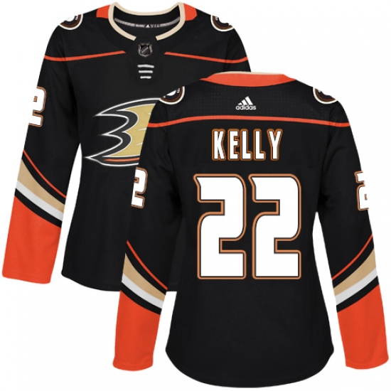 Women's Adidas Anaheim Ducks 22 Chris Kelly Authentic Black Home NHL Jersey