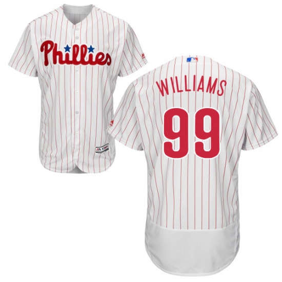 Men's Majestic Philadelphia Phillies 99 Mitch Williams White Home Flex Base Authentic Collection MLB Jersey