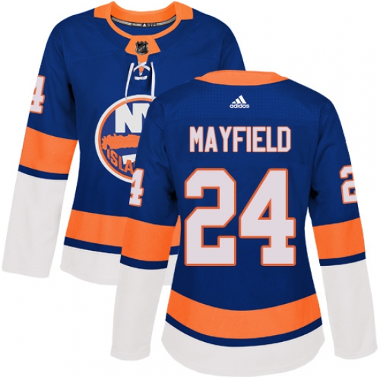 Women's Adidas New York Islanders 24 Scott Mayfield Premier Royal Blue Home NHL Jersey