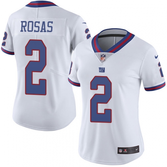 Women's Nike New York Giants 2 Aldrick Rosas Limited White Rush Vapor Untouchable NFL Jersey