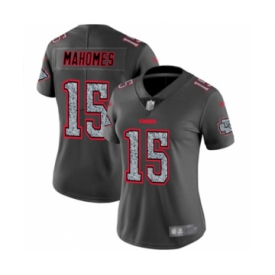 Women's Kansas City Chiefs 15 Patrick Mahomes II Limited Gray Static Fashion Football Jersey