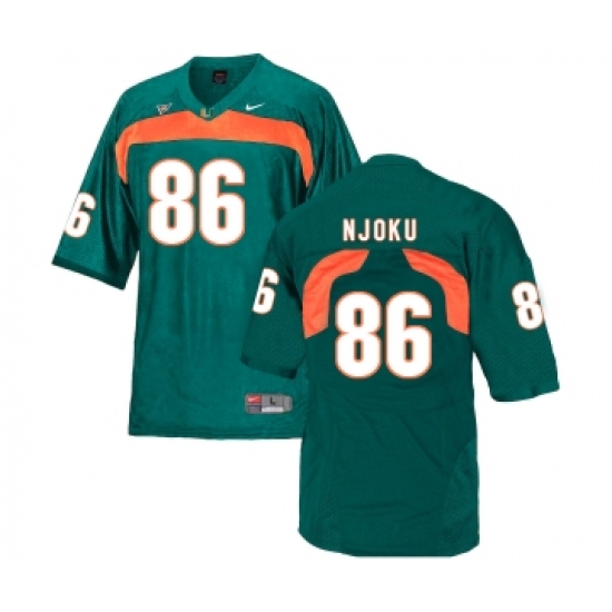 Miami Hurricanes 86 David Njoku Green College Football Jersey