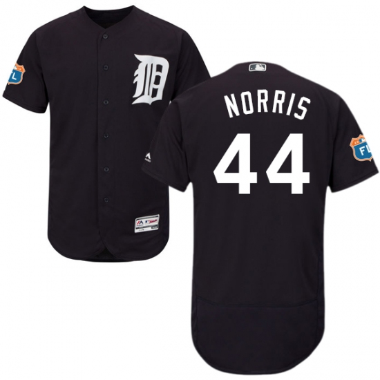 Men's Majestic Detroit Tigers 44 Daniel Norris Navy Blue Alternate Flex Base Authentic Collection MLB Jersey