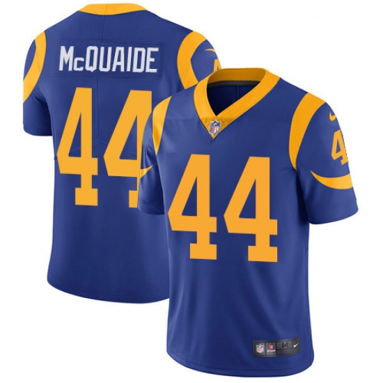 Men's Nike Los Angeles Rams 44 Jacob McQuaide Royal Blue Alternate Vapor Untouchable Limited Player NFL Jersey