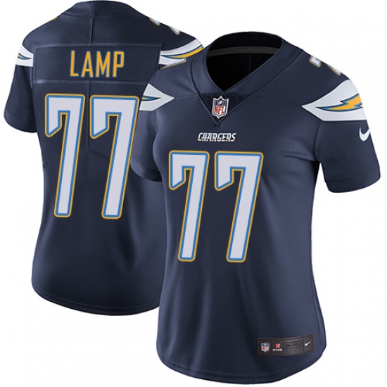 Women's Nike Los Angeles Chargers 77 Forrest Lamp Elite Navy Blue Team Color NFL Jersey