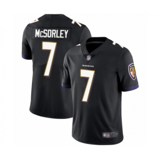 Men's Baltimore Ravens 7 Trace McSorley Black Alternate Vapor Untouchable Limited Player Football Jersey