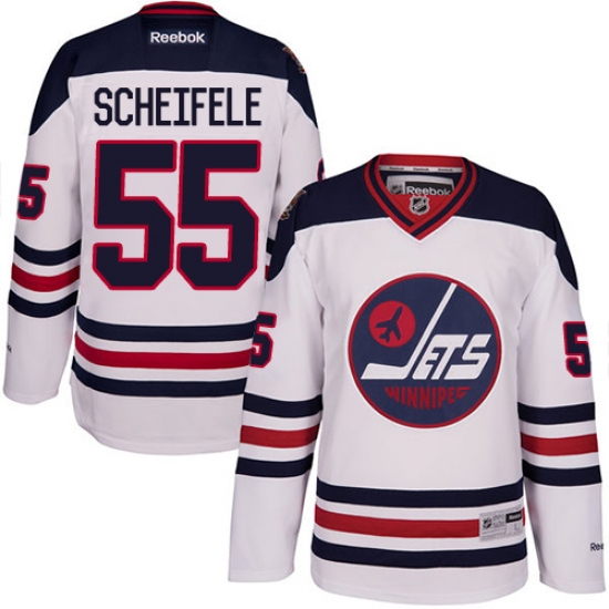 Men's Reebok Winnipeg Jets 55 Mark Scheifele Premier White 2016 Heritage Classic NHL Jersey