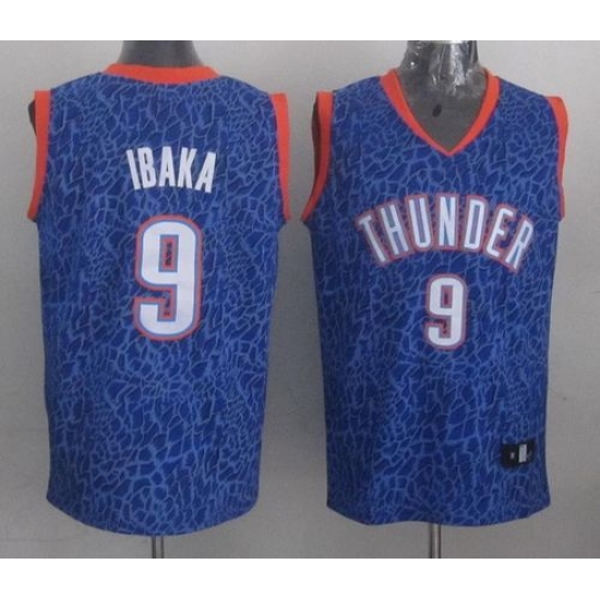 Thunder 9 Serge Ibaka Blue Crazy Light Stitched NBA Jersey