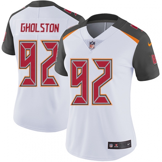 Women's Nike Tampa Bay Buccaneers 92 William Gholston White Vapor Untouchable Limited Player NFL Jersey