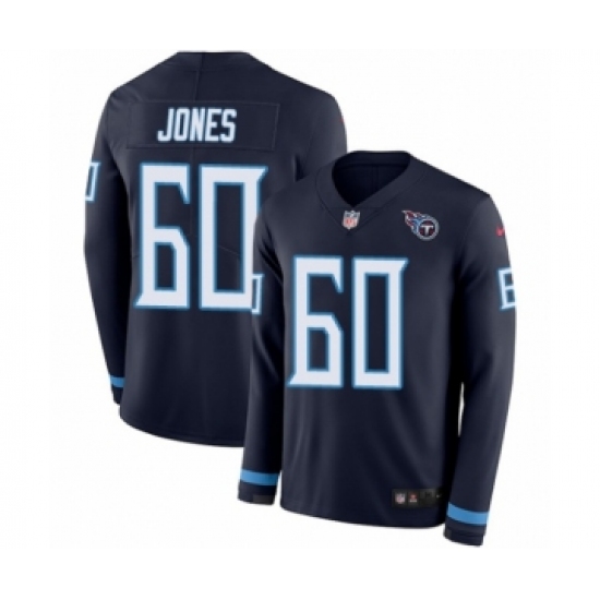 Men's Nike Tennessee Titans 60 Ben Jones Limited Navy Blue Therma Long Sleeve NFL Jersey