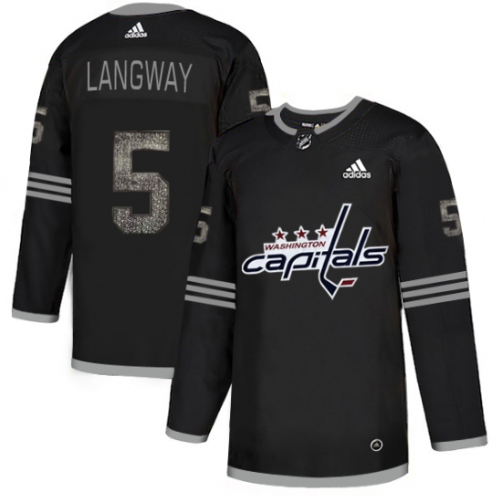 Men's Adidas Washington Capitals 5 Rod Langway Black 1 Authentic Classic Stitched NHL Jersey