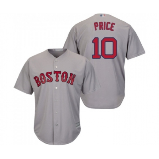 Men's Boston Red Sox 10 David Price Replica Grey Road Cool Base Baseball Jersey