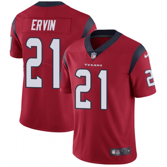 Men's Nike Houston Texans 21 Tyler Ervin Red Alternate Vapor Untouchable Limited Player NFL Jersey