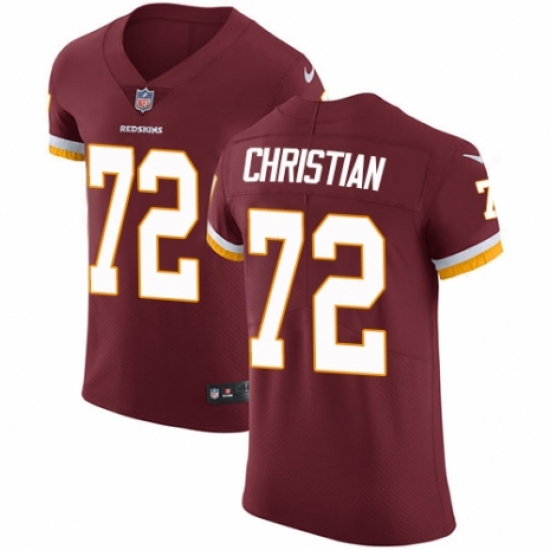 Men's Nike Washington Redskins 72 Geron Christian Burgundy Red Team Color Vapor Untouchable Elite Player NFL Jersey