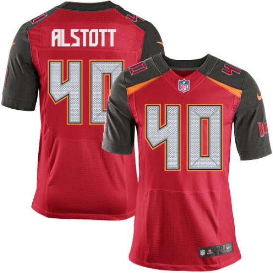 Men's Nike Tampa Bay Buccaneers 40 Mike Alstott Elite Red Team Color NFL Jersey