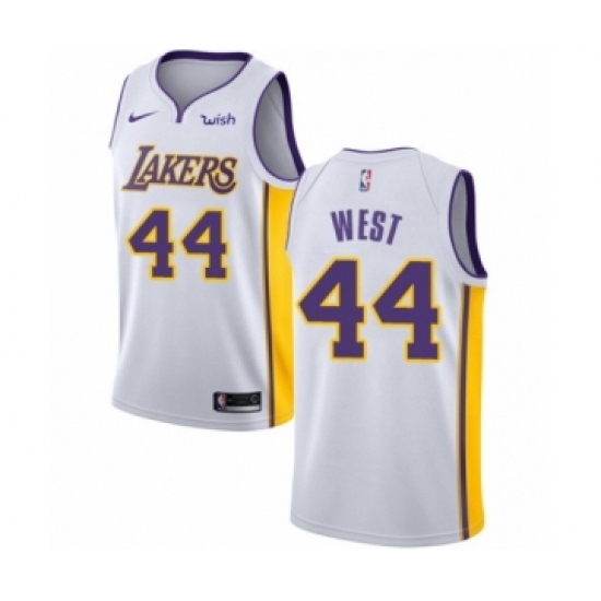 Women's Los Angeles Lakers 44 Jerry West Authentic White Basketball Jersey - Association Edition