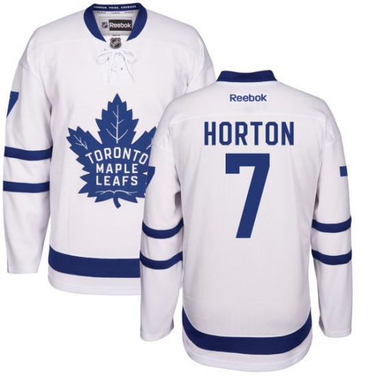 Men's Reebok Toronto Maple Leafs 7 Tim Horton Authentic White Away NHL Jersey