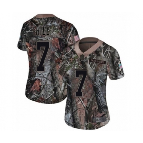 Women's Nike New Orleans Saints 7 Taysom Hill Camo Rush Realtree Limited NFL Jersey