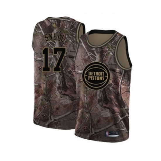 Youth Detroit Pistons 17 Tony Snell Swingman Camo Realtree Collection Basketball Jersey