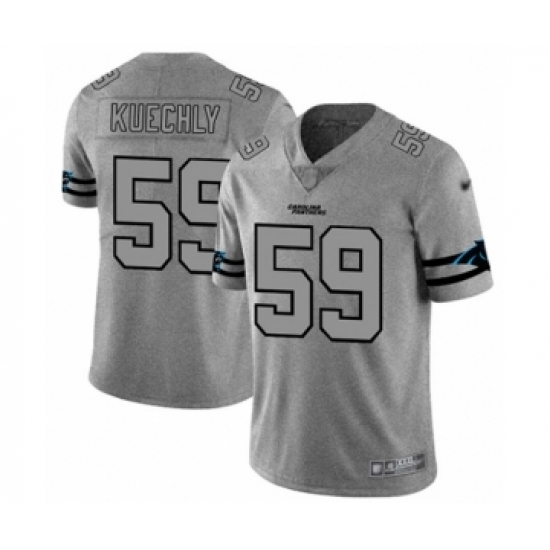 Men's Carolina Panthers 59 Luke Kuechly Limited Gray Team Logo Gridiron Football Jersey