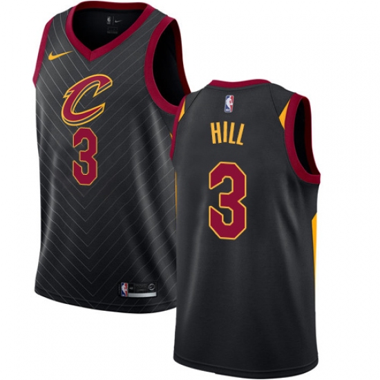 Men's Nike Cleveland Cavaliers 3 George Hill Swingman Black NBA Jersey Statement Edition