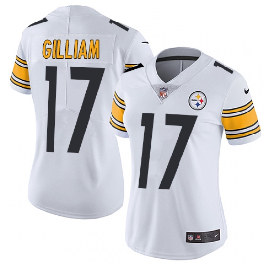 Women's Nike Pittsburgh Steelers 17 Joe Gilliam Elite White NFL Jersey