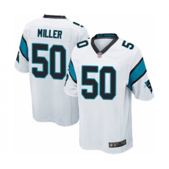 Men's Carolina Panthers 50 Christian Miller Game White Football Jersey