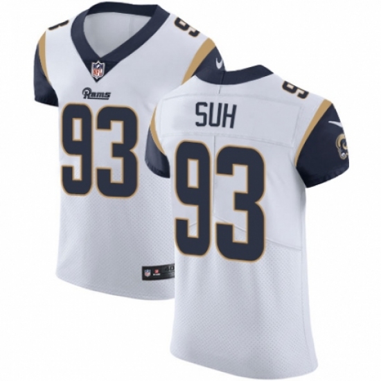 Men's Nike Los Angeles Rams 93 Ndamukong Suh White Vapor Untouchable Elite Player NFL Jersey