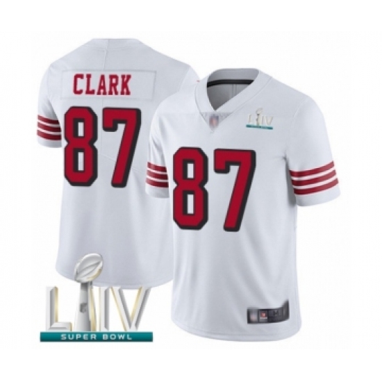 Men's San Francisco 49ers 87 Dwight Clark Limited White Rush Vapor Untouchable Super Bowl LIV Bound Football Jersey